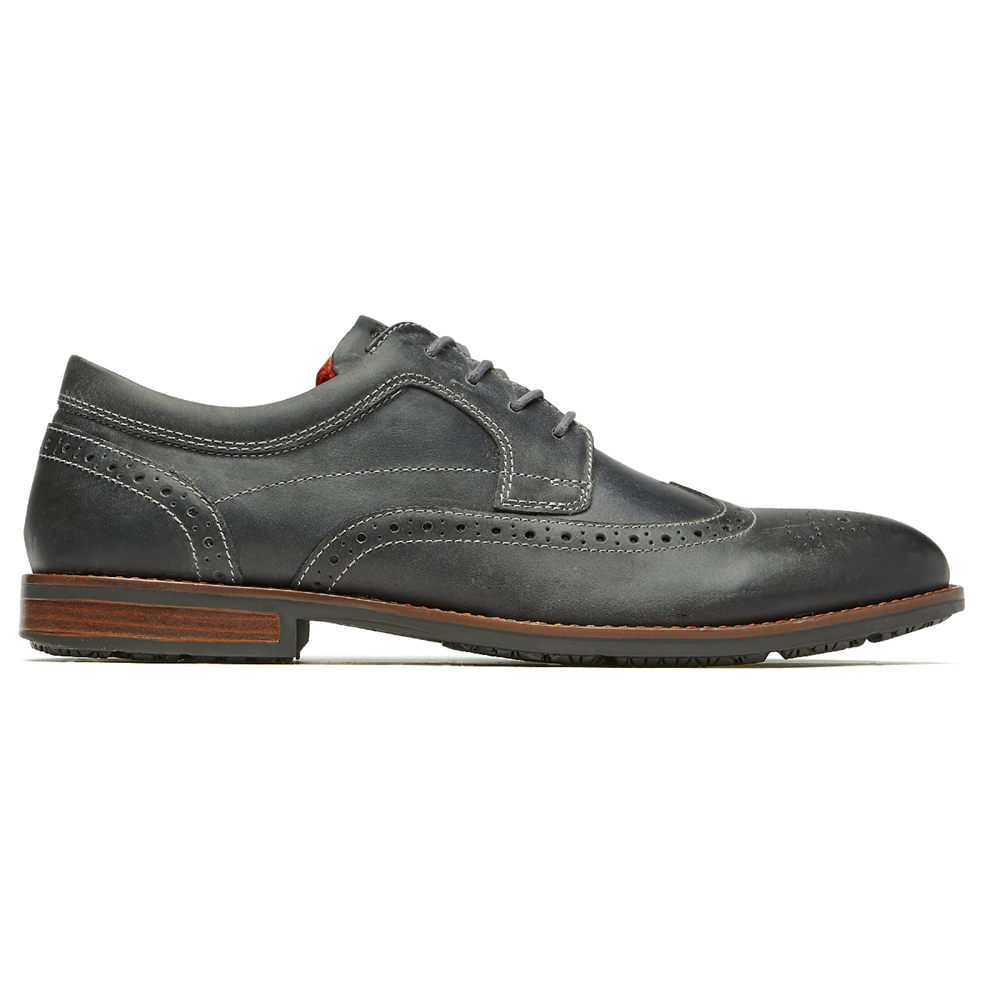 Rockport Lace Up For Mens Grey - Dustyn Wingtip - QD7316892